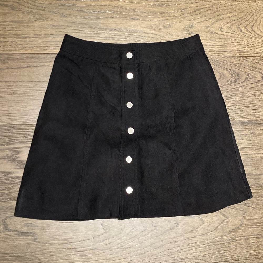 Black button down mini skirt